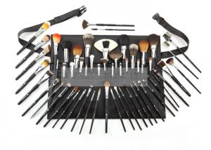  Professional Classic Black Makeup Brush Collection Set With Brush Belt Manufactures