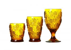  Hand Made Colored 9 ounce Colored Crystal Wine Goblet Glasses Manufactures