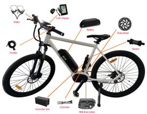  Electric Matte Black Brushless 36v 250w Electric Bike Kit 3.6kg Manufactures