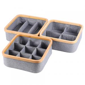 China 100% Polyester Non Woven Storage Fabric Drawer Organizers 3*3 Grids on sale
