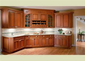 Beautiful Solid Wood Kitchen Cabinets Customized Classic Design From Foshan