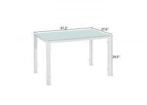  White 52.91lb 20×70×75cm Tempered Glass Dining Table Manufactures