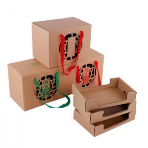  Recyclable Food Cardboard Box Trays With Ribbon Handle Manufactures