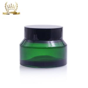 China Custom Cosmetic Set Slant Shoulder Glass Bottle Jar Cosmetic Packaging Container on sale