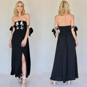  New Boho Off Shoulder Summer Backless Maxi Dresses With Tie Up Sleeves Manufactures