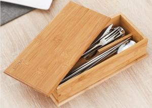  0.8cm Thickness Natural Bamboo Box , Bamboo Recipe Box For Soup Ladle Fork Packaging Manufactures