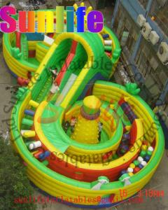  Big 8 Shape Commercial Inflatable Slide For Kids With Fun And Repair Kits Manufactures