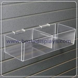  Clear Acrylic Slatwall Bin with Two Bins for Document Display Manufactures