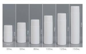  2.71oz 80ml 3.38oz 100ml White Airless Pump Bottles For Creams Airless Dispenser 150 Ml 120ml Manufactures
